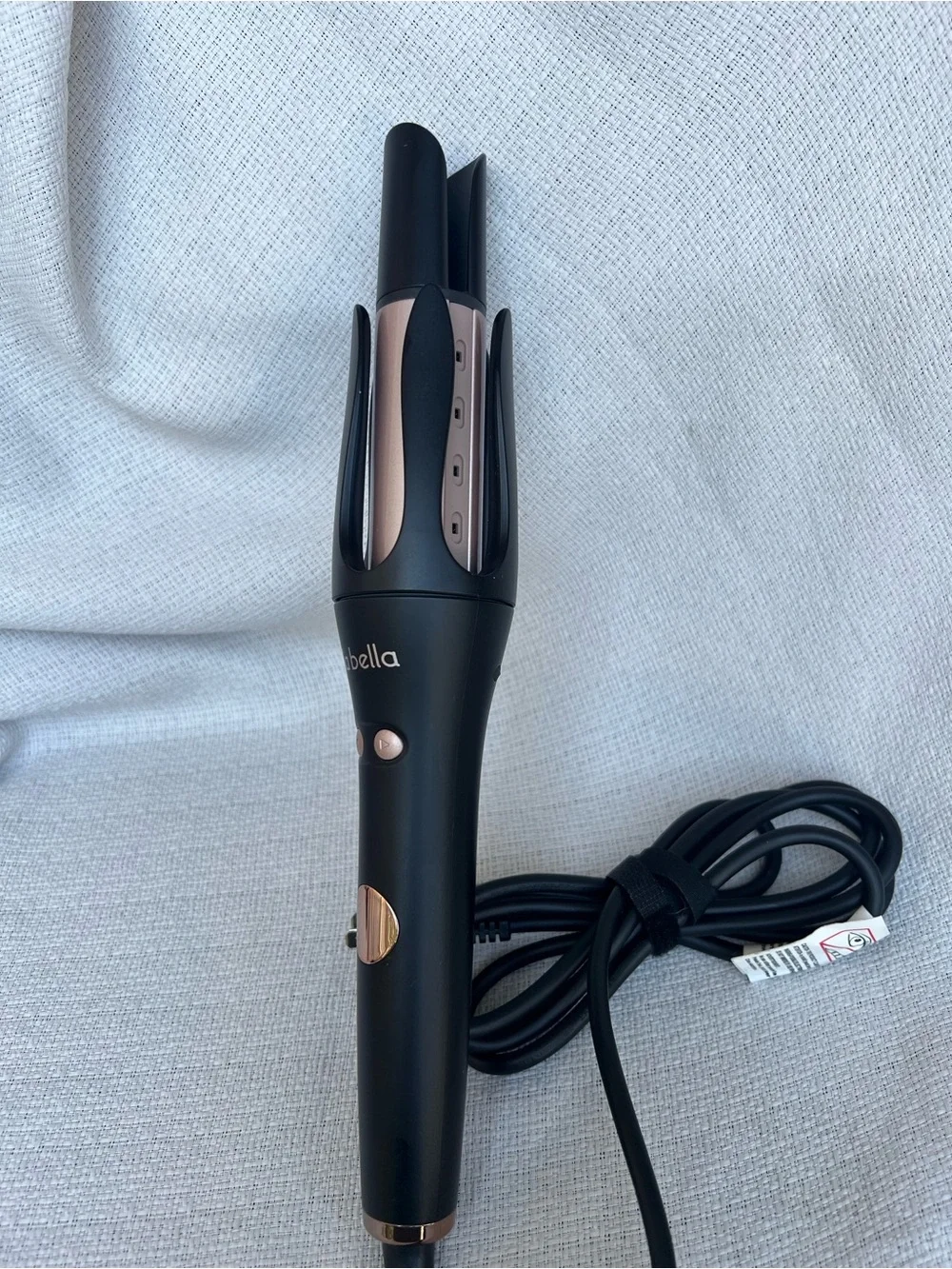 Ella Bella Curling Wand in Black with Rose Gold Accents